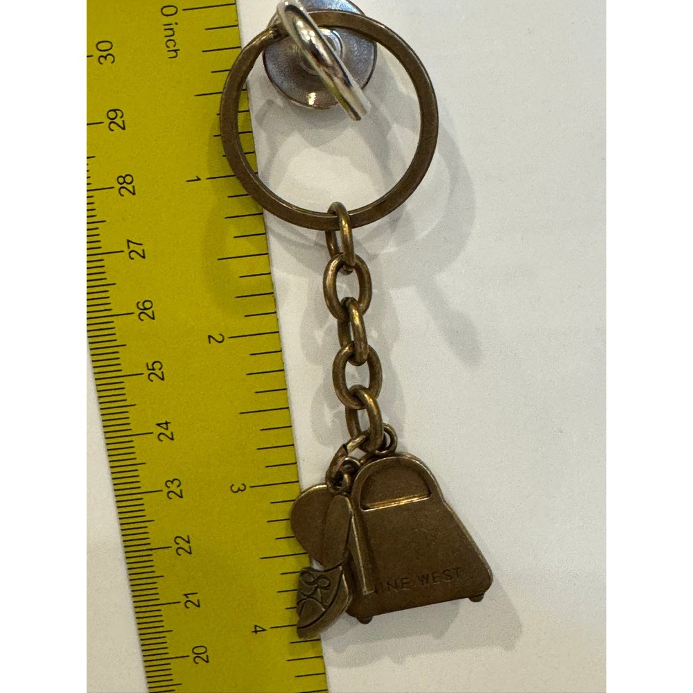 Nine West Brass Keychain Heart High Heel Handbag Charms Vintage Style 4 Inch